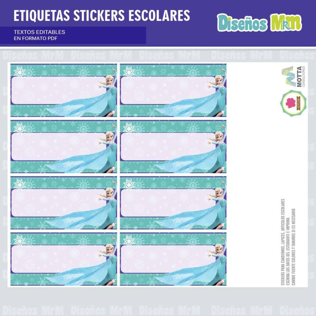 ETIQUETAS STICKERS ESCOLARES FROZEN OLAF