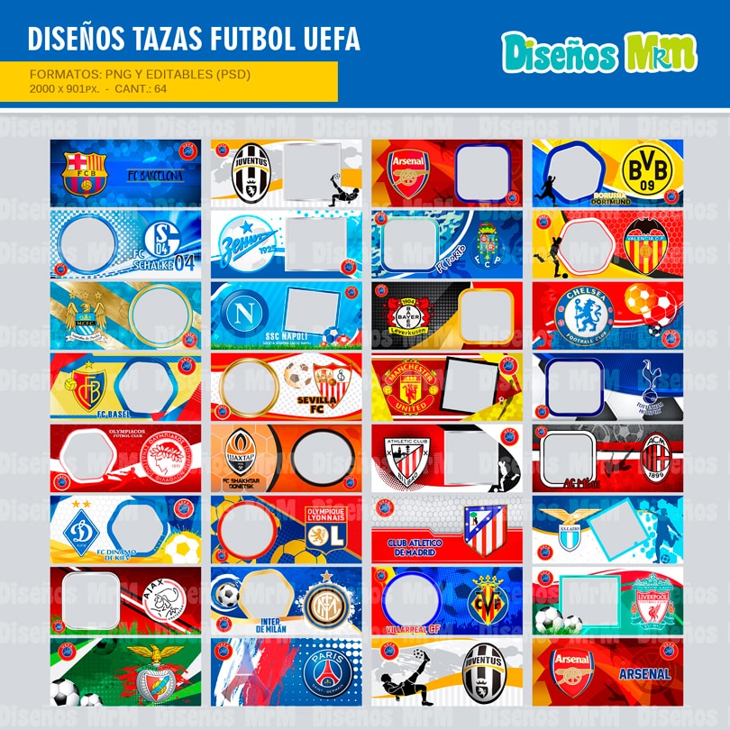 FUTBOL UEFA: DISEÑOS PARA TAZONES