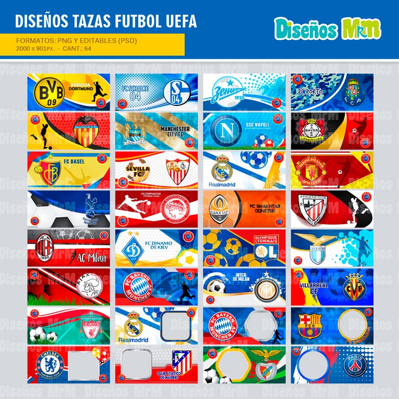 FUTBOL UEFA: DISEÑOS PARA TAZONES