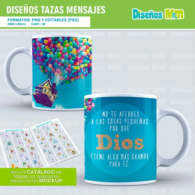 Mensajes Positivos con Diseños para Sublimar Tazas Mugs