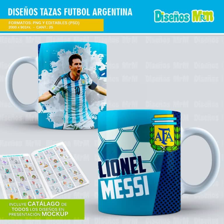 DISEÑOS FUTBOL ARGENTINO PARA SUBLIMAR TAZAS