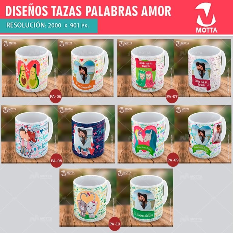 Palabras De Amor DiseÑos Para Sublimar Tazas Motta