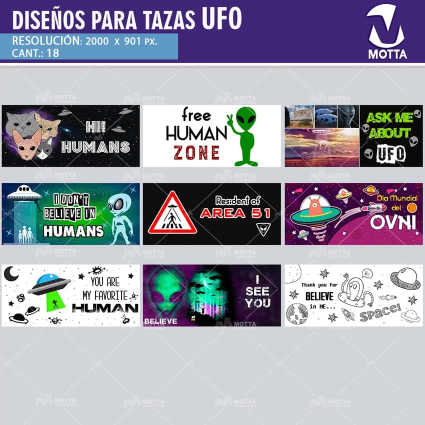 DISEÑOS PARA SUBLIMAR TAZAS UFO ALÍEN