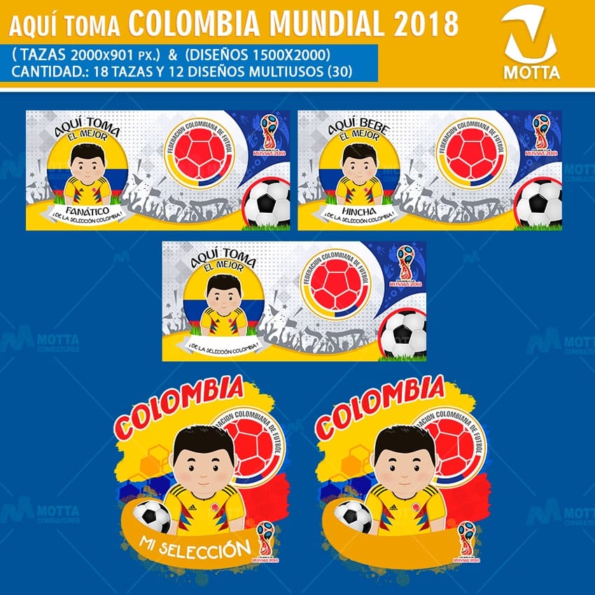 DISEÑOS AQUÍ TOMA HINCHA DE COLOMBIA FIFA 2018