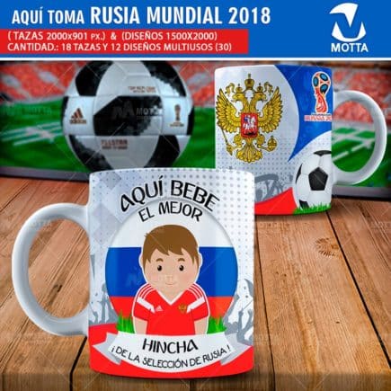DISEÑOS AQUÍ BEBE HINCHA DE RUSIA FIFA 2018