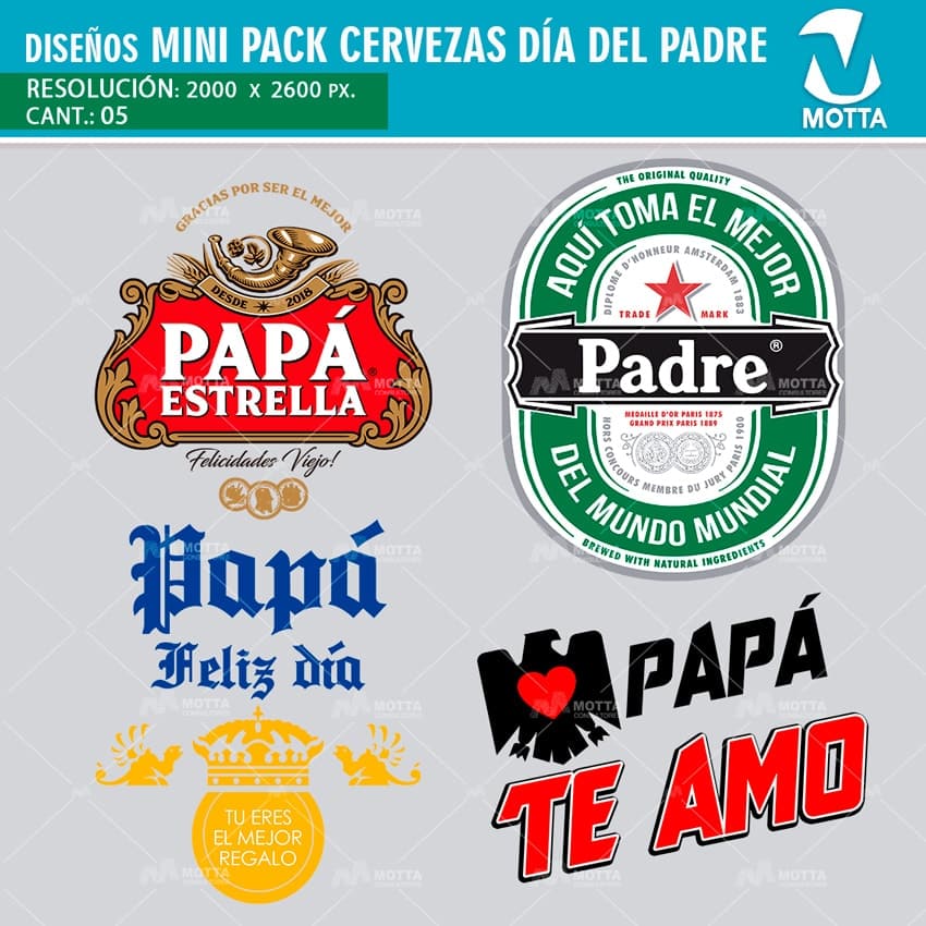 Diseños Para Tazas y Camisetas Cervezas DÍA DEL PADRE #1X5Motta