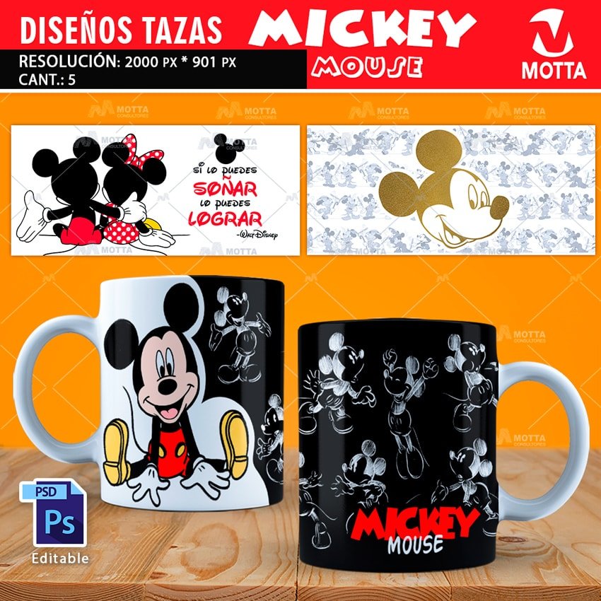 Diseños Plantillas Tazas Mickey Mouse