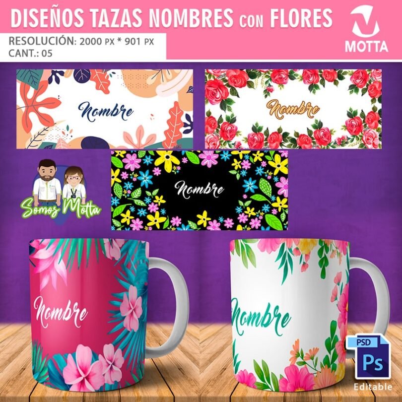 DISEÑOS PARA SUBLIMAR GRATIS DE NOMBRE CON FLORES