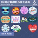 Plantillas para stickers de amor editables e imprimibles