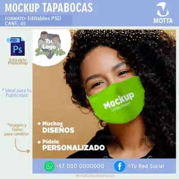 MOCKUP MAQUETA DE TAPABOCAS