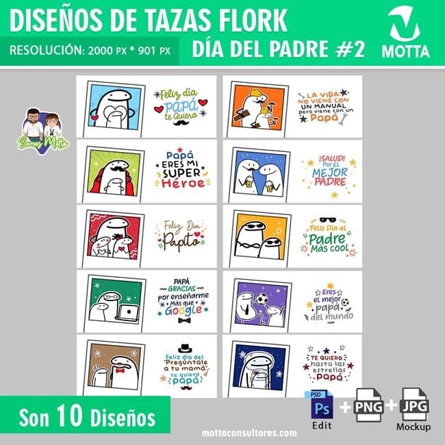 PLANTILLAS TAZAS DIA DEL PADRE MEME FLORK