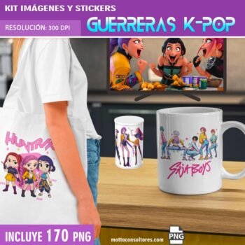 Kit Imágenes y Stickers Guerreras KPop